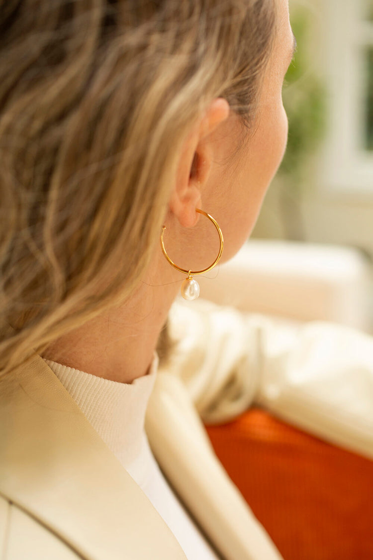 Pearl Hoop Earrings