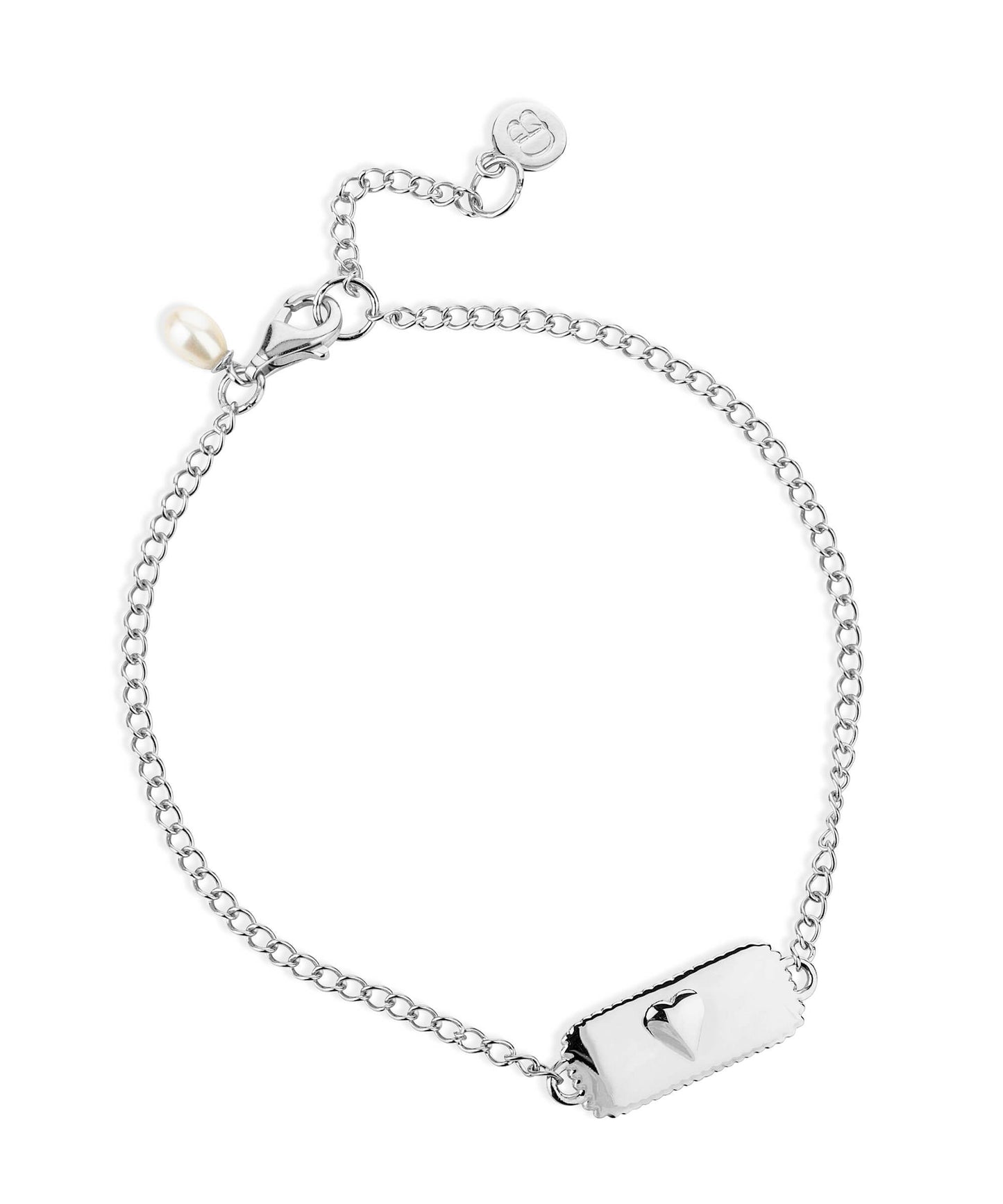 Single Pearl Silver Glimmers Bracelet, double sided