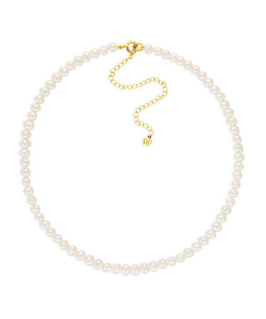 Button Pearl  Gold Choker