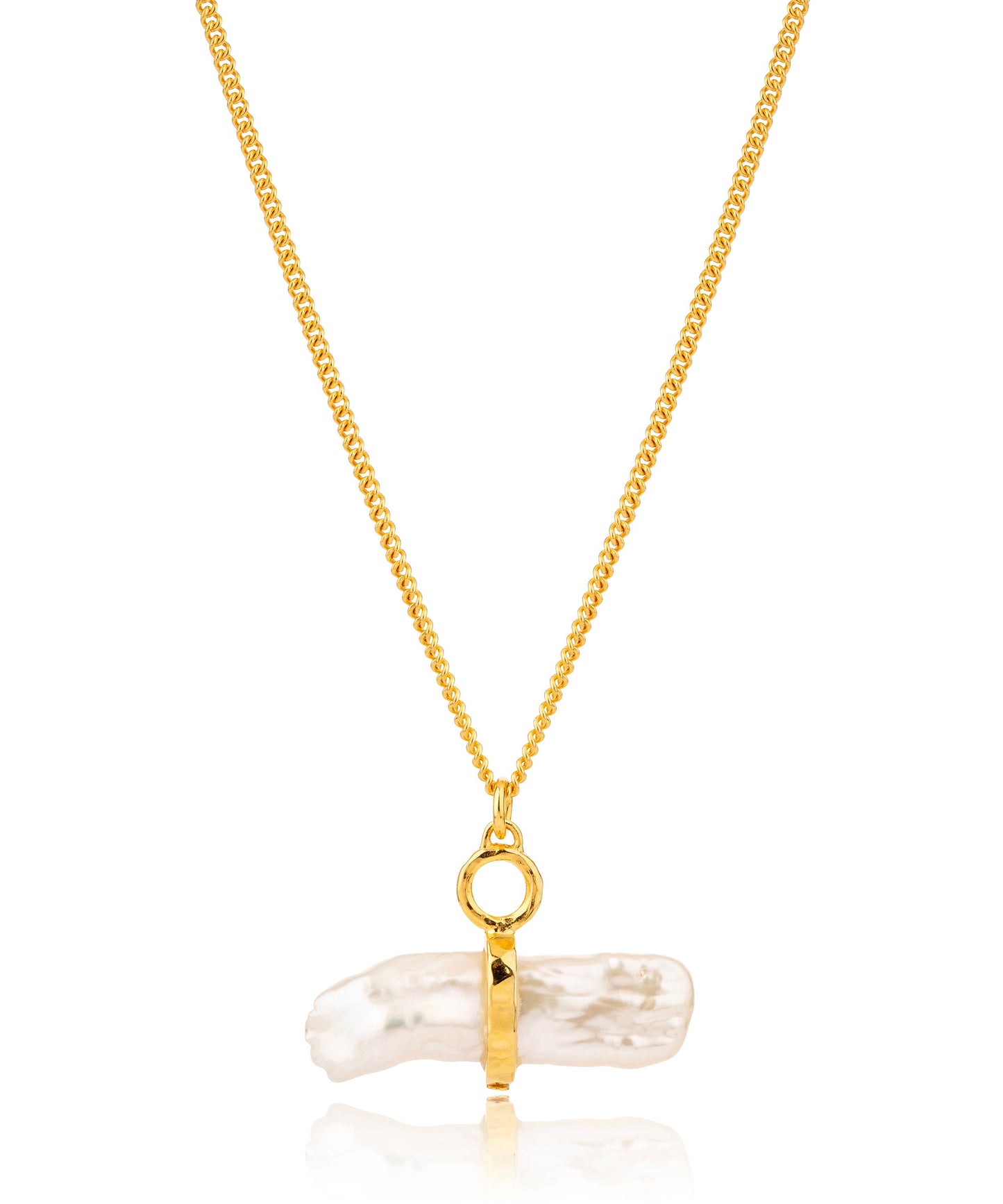 Reykjavik pearl toggle gold necklace