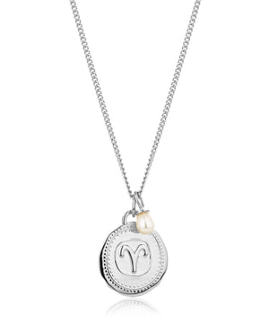 Aries silver zodiac necklace