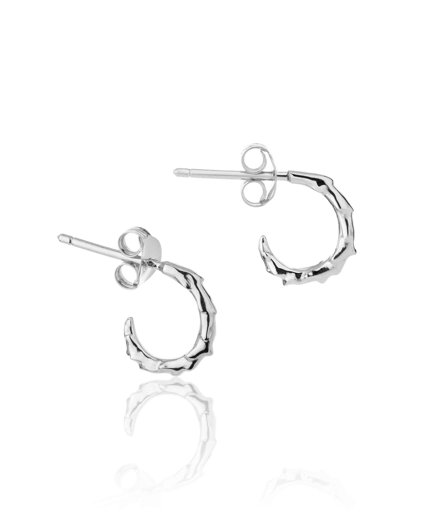 Medium volcano silver hoop with no pearl 11mm
