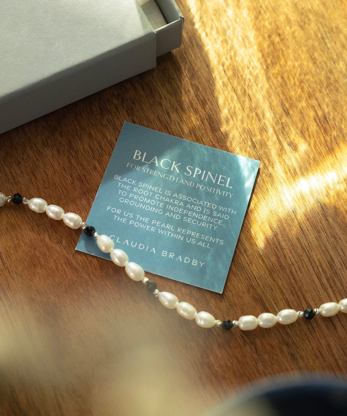 Black spinel and White Pearl Positivity Bracelet