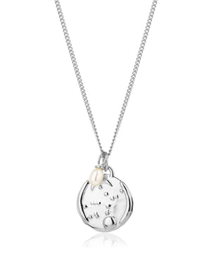 Virgo silver zodiac pearl necklace