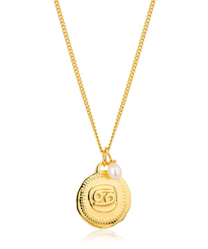 Cancer gold zodiac necklace