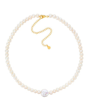 Coco coin pearl gold choker necklace