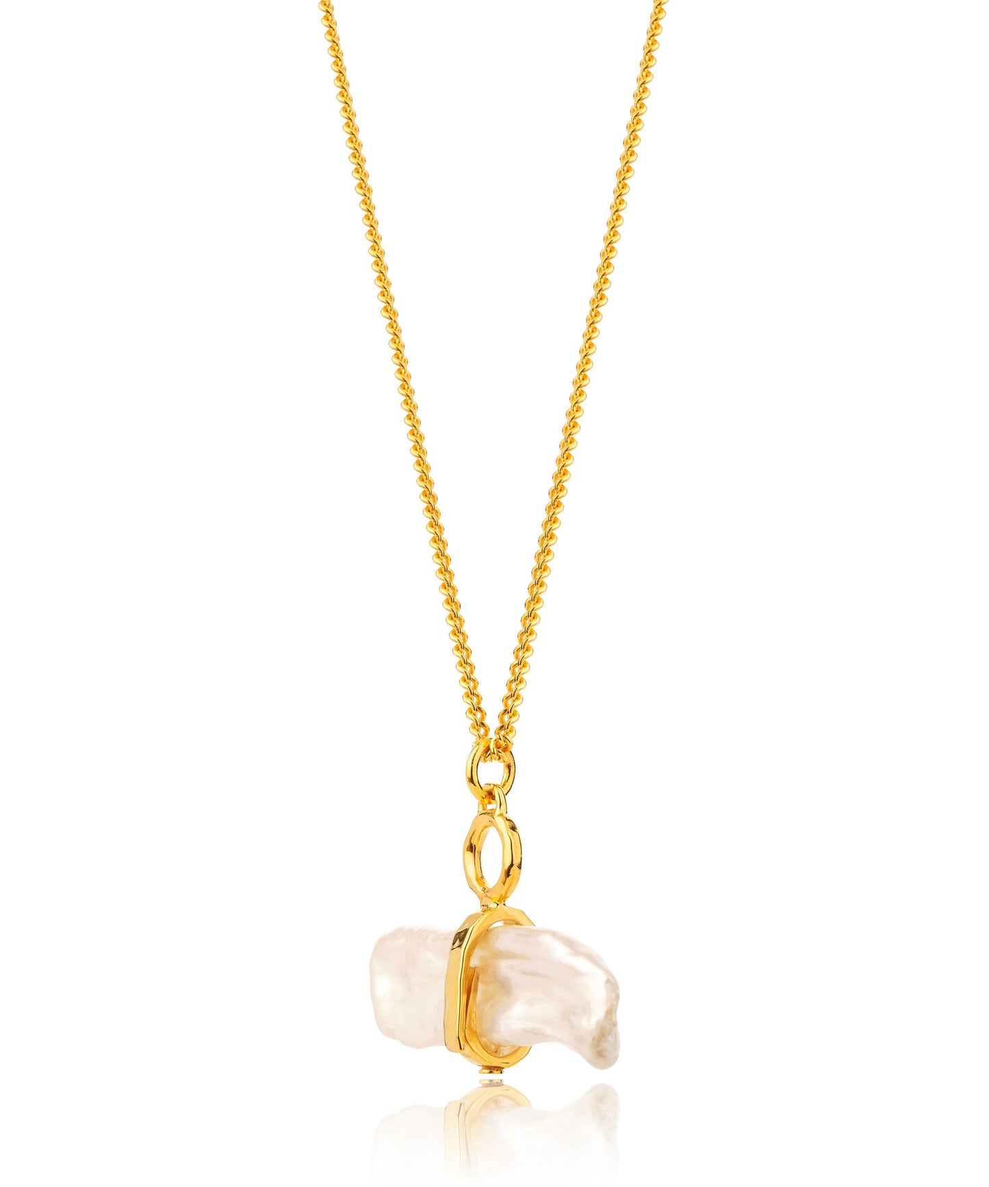 Reykjavik pearl toggle gold necklace