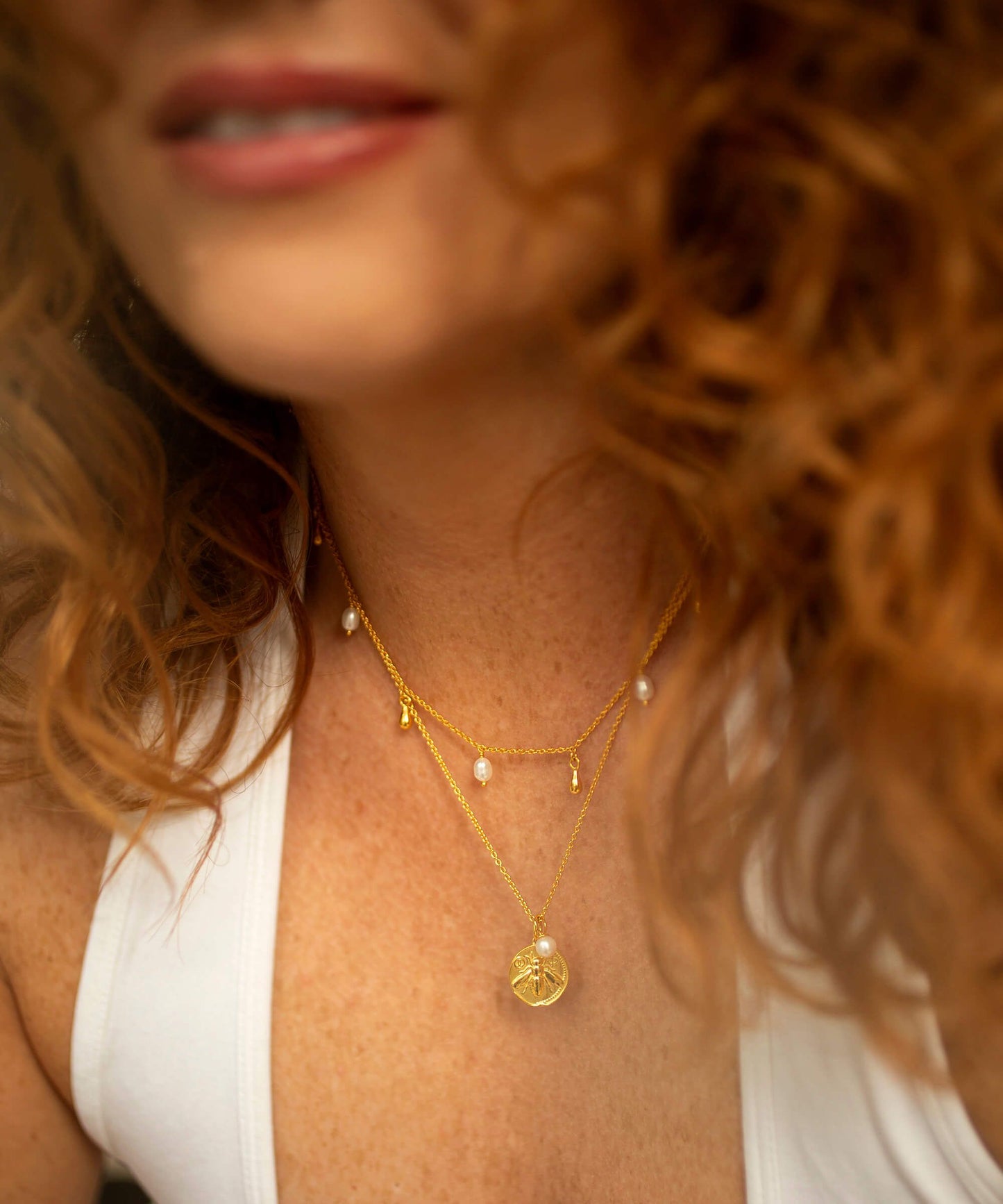 Honey Bee gold necklace