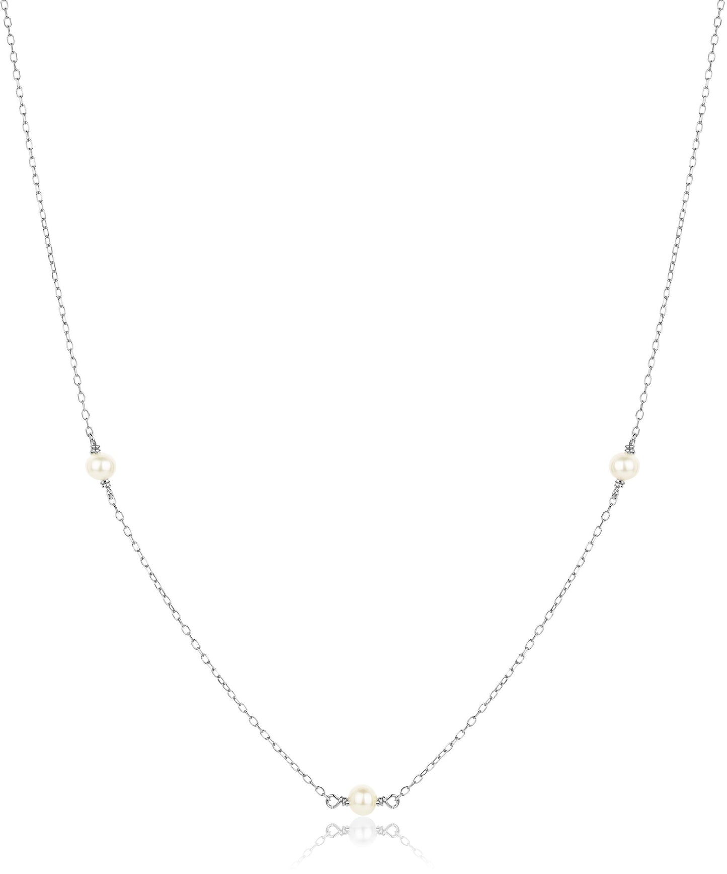Mermaid pearl silver choker style necklace