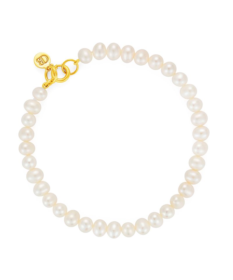 Button Pearl Gold Bracelet