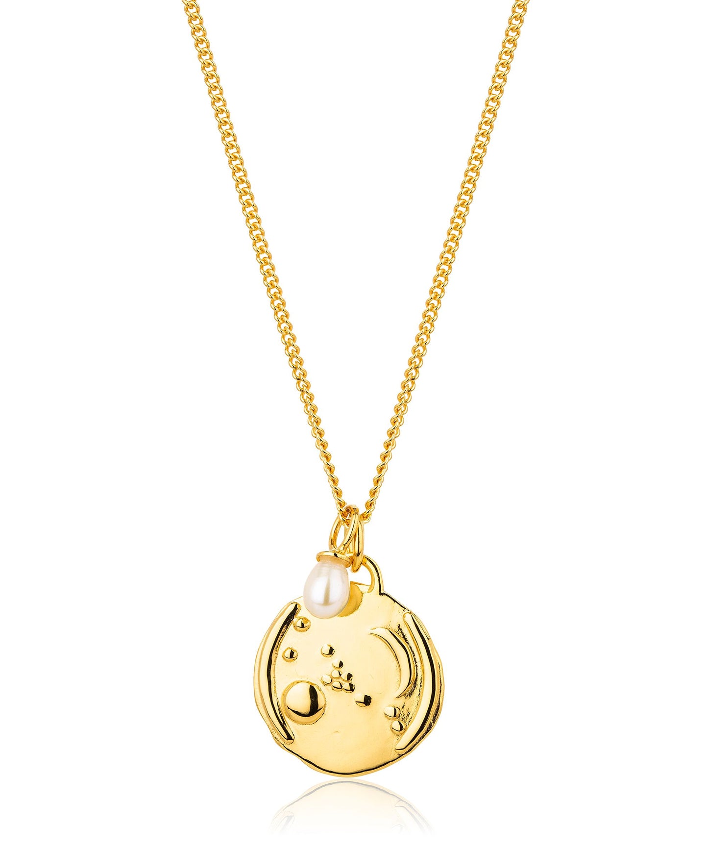 Taurus gold zodiac pearl necklace