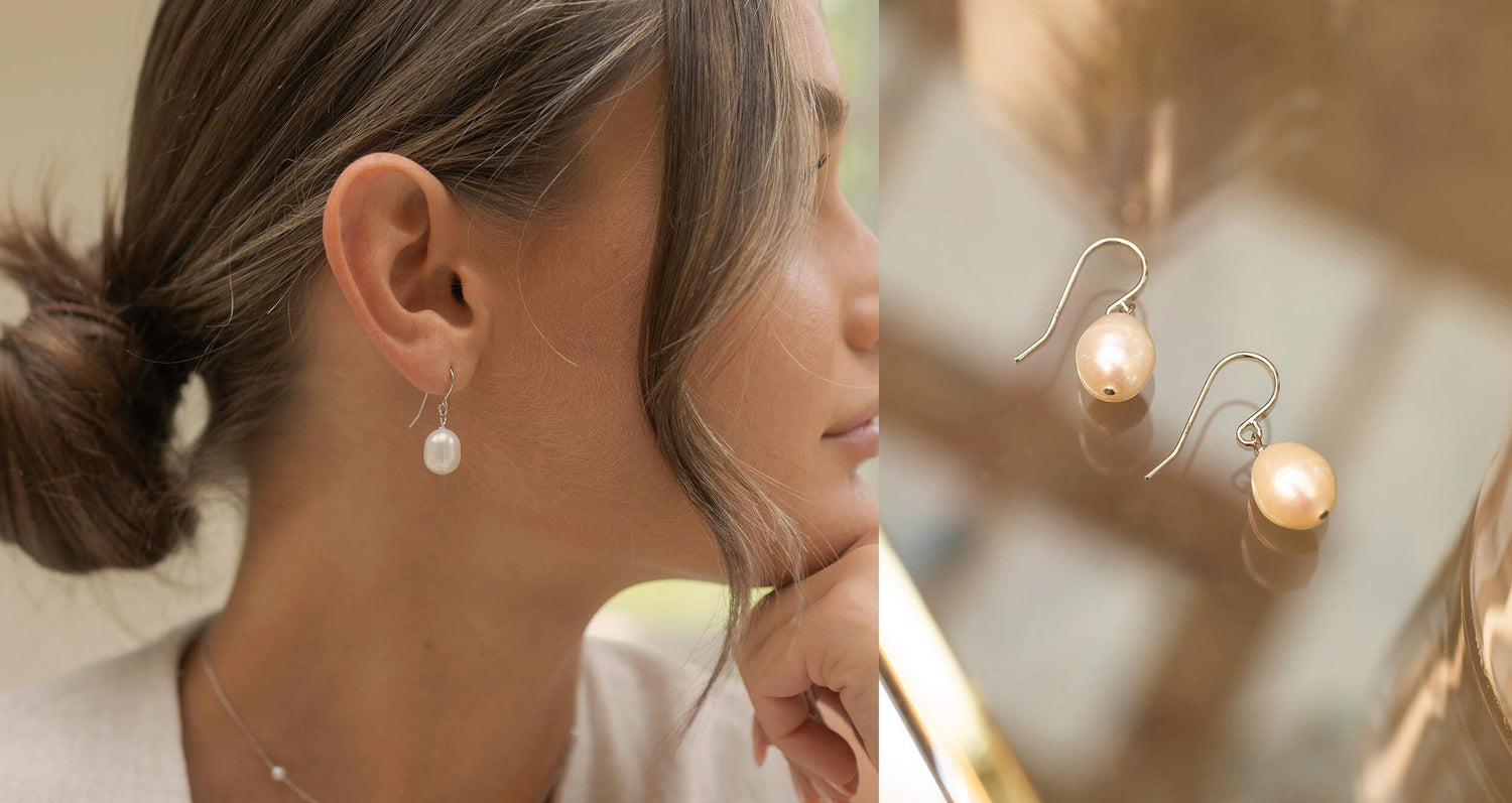 free drop pearl earrings when you buy online