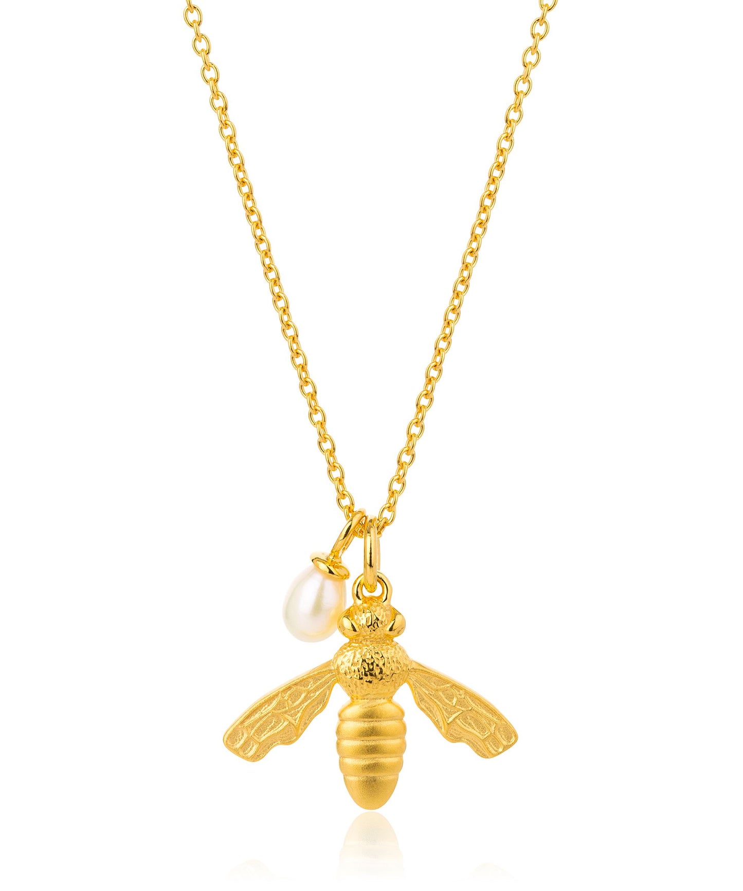 Flying bee gold necklace