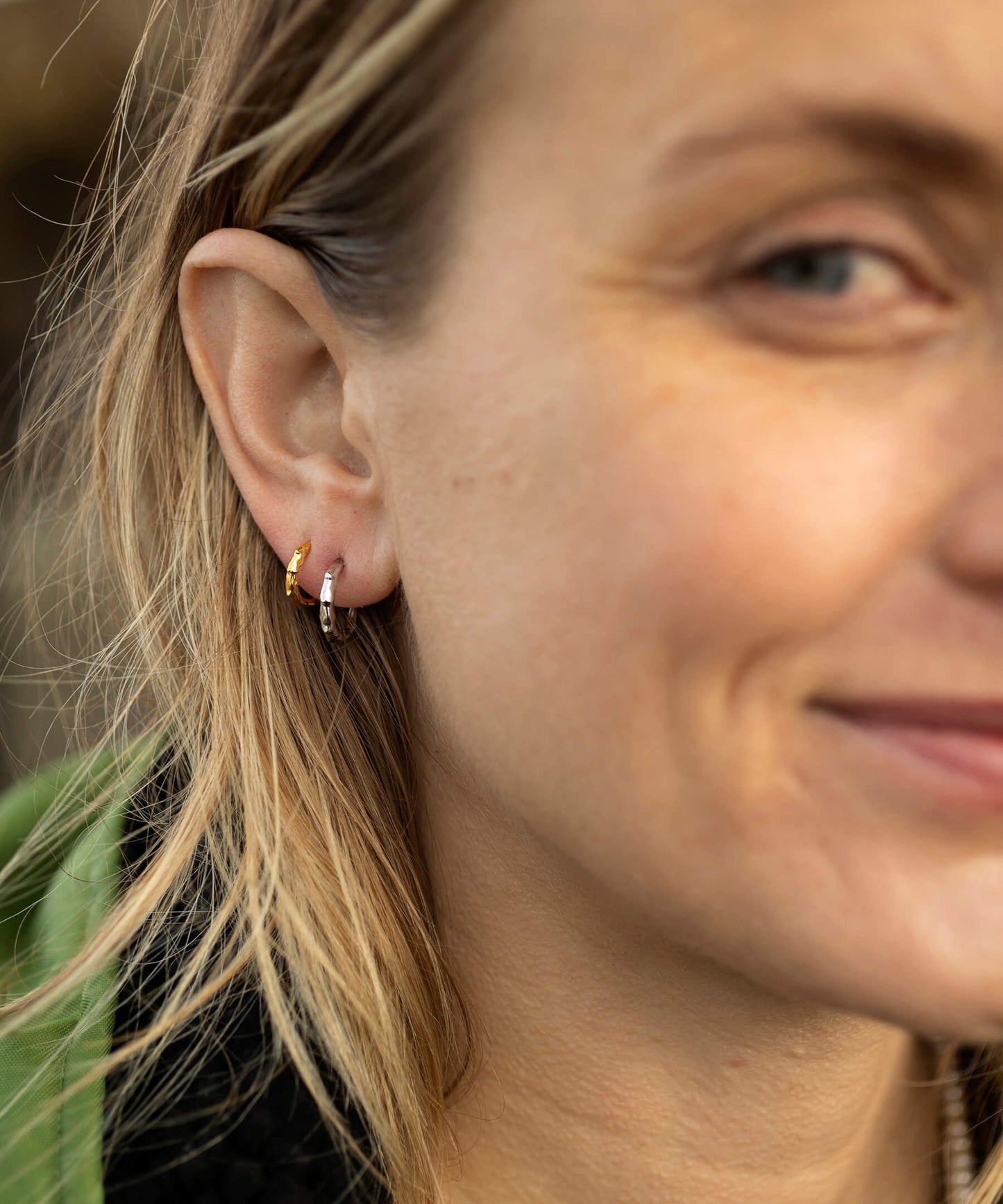 Volcano silver hoop with no pearl 14mm