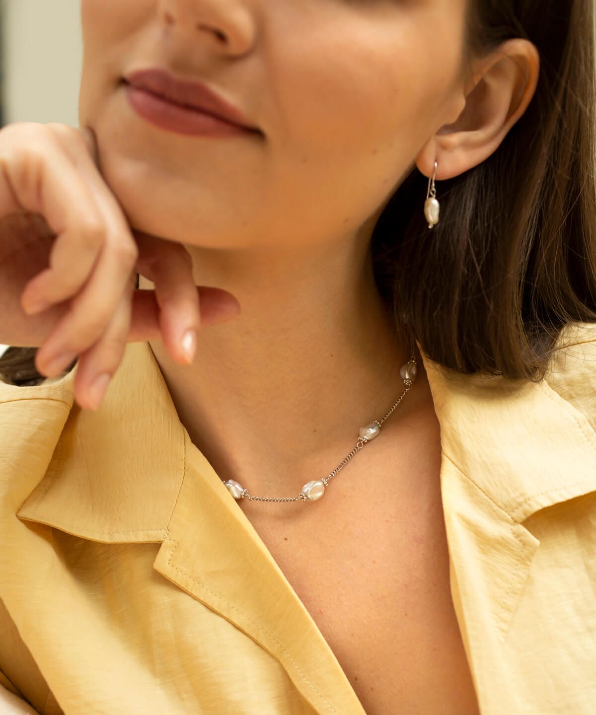 Keshi 6 pearl necklace
