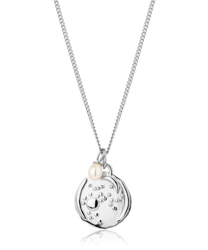 Sagittarius silver zodiac pearl necklace