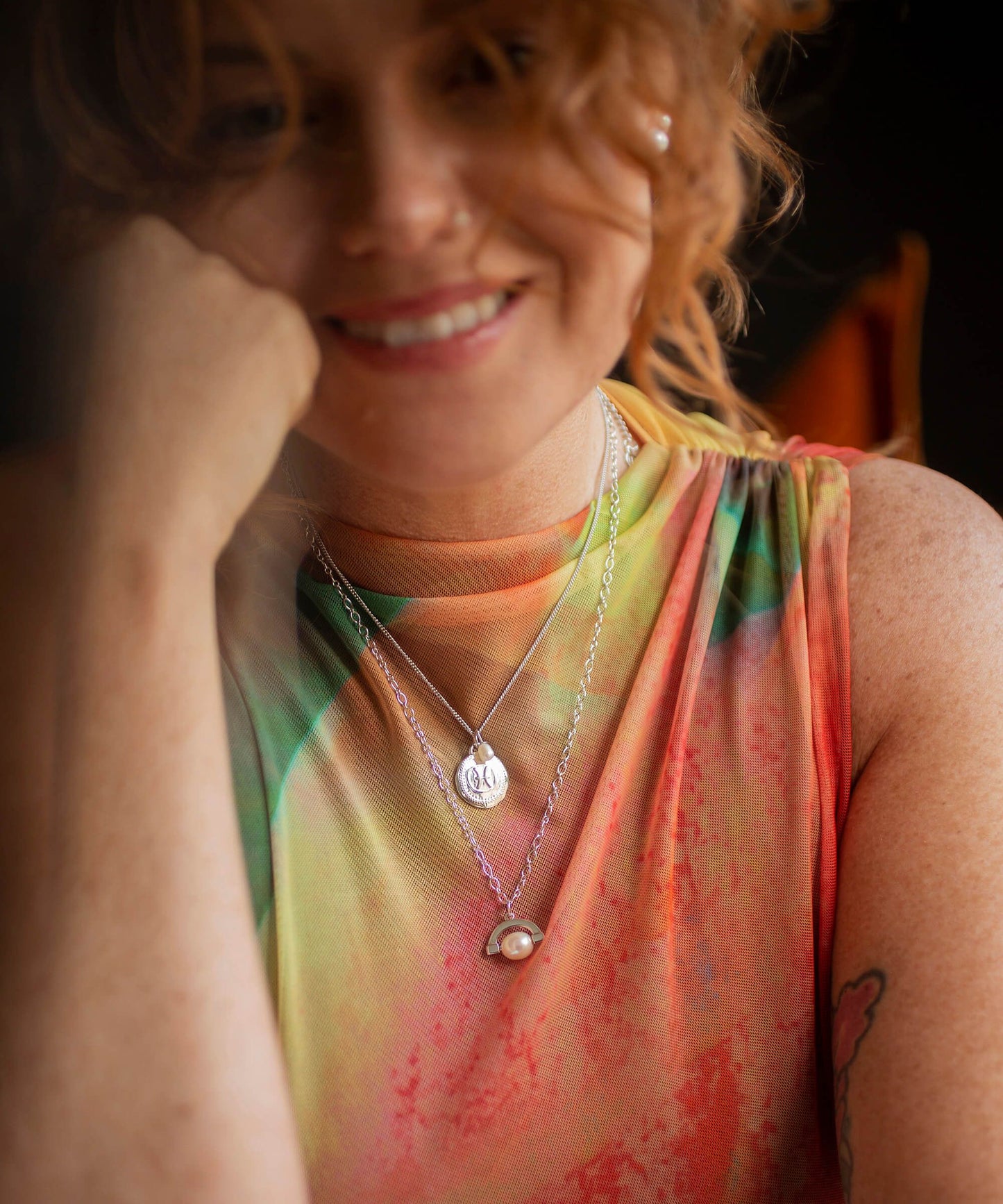 Pisces silver zodiac necklace