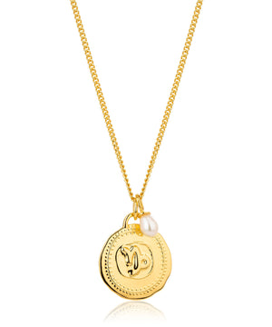 Capricorn gold zodiac necklace
