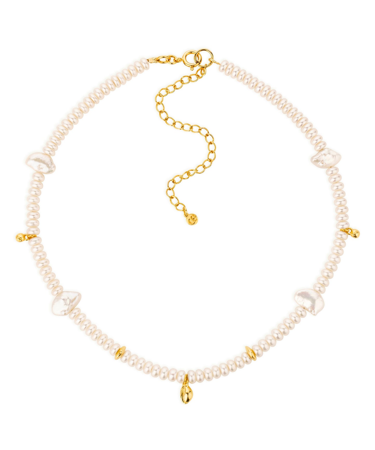 Reykjavik pearl gold choker with sea charms