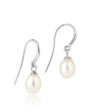 Classic pearl drop silver earrings