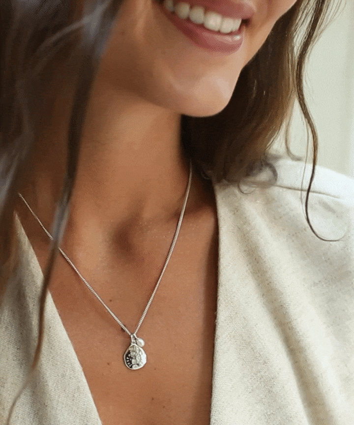 World Is Your Oyster Silver Micro Necklace