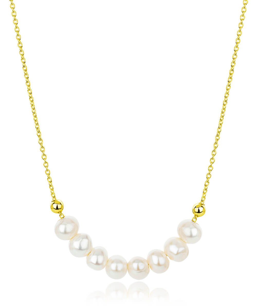 Angelina Gold Pearl Choker