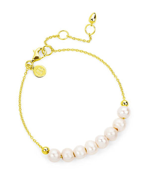 Angelina Gold Pearl Bracelet