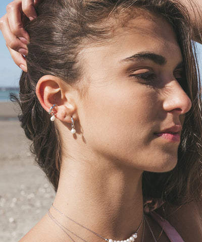 Dreamcatcher silver ear cuff earring