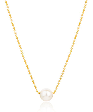 Essential gold pearl necklace