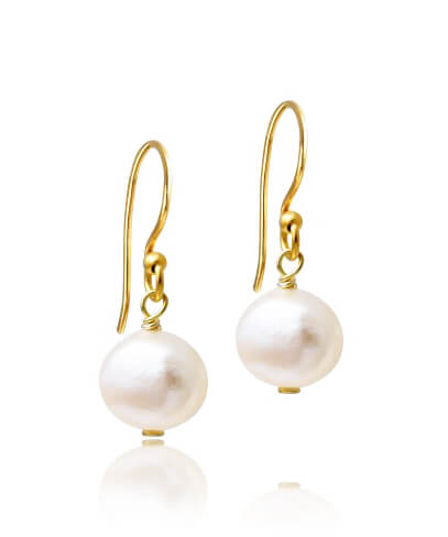 Essential gold pearl drop earrings