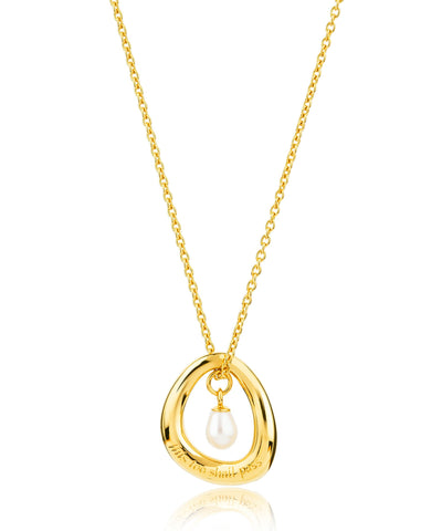 This too shall pass pearl gold necklace