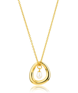 This too shall pass pearl gold pendant