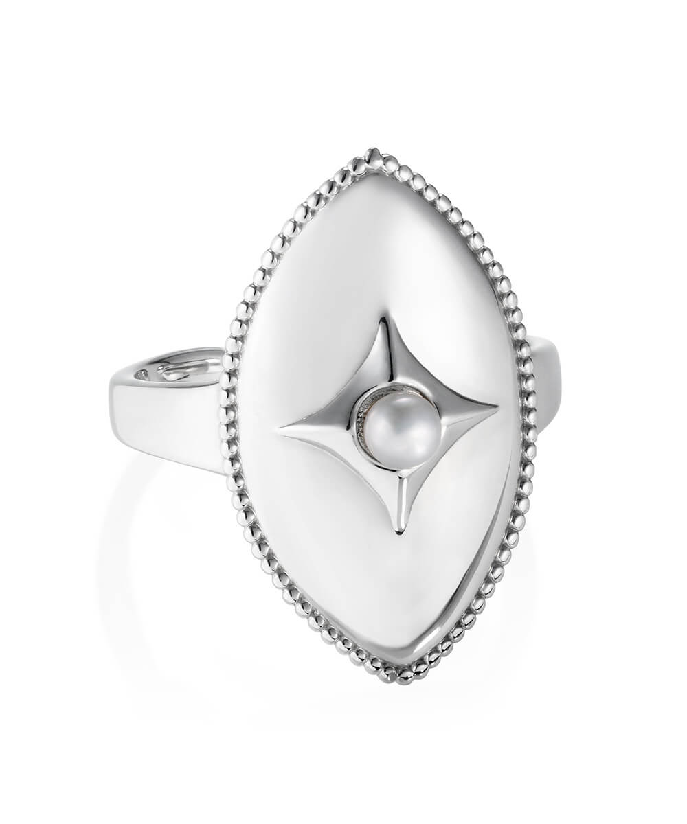 Northern star silver ring