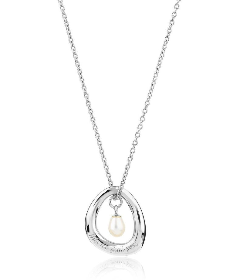 This too shall pass silver pendant necklace
