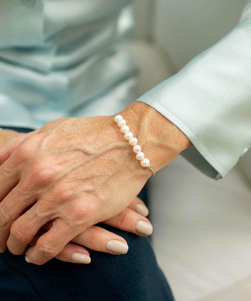 Angelina Silver Pearl Bracelet