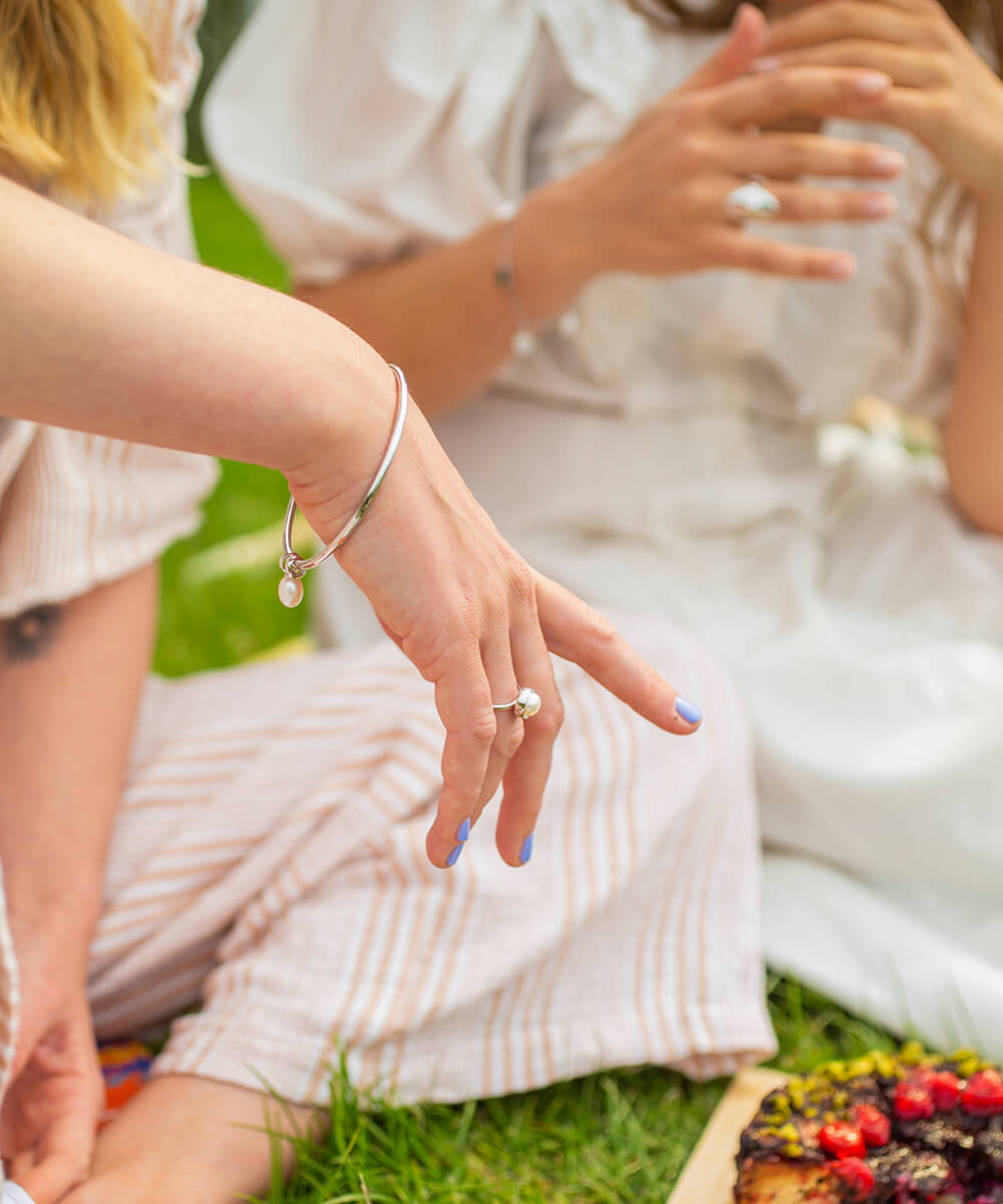 Signature Open Pearl silver Ring
