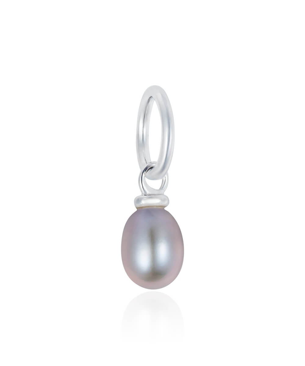 Single Pearl Silver Charm