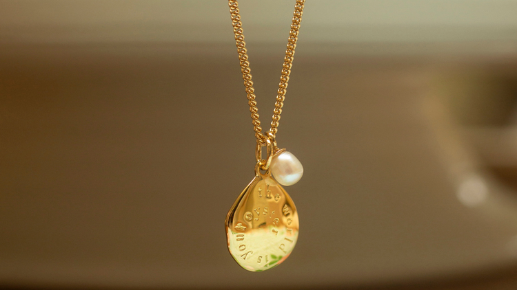 Gold and pearl necklaces