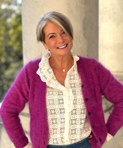 Midlifechic micro mantra necklace with single pearl charm, gold plate