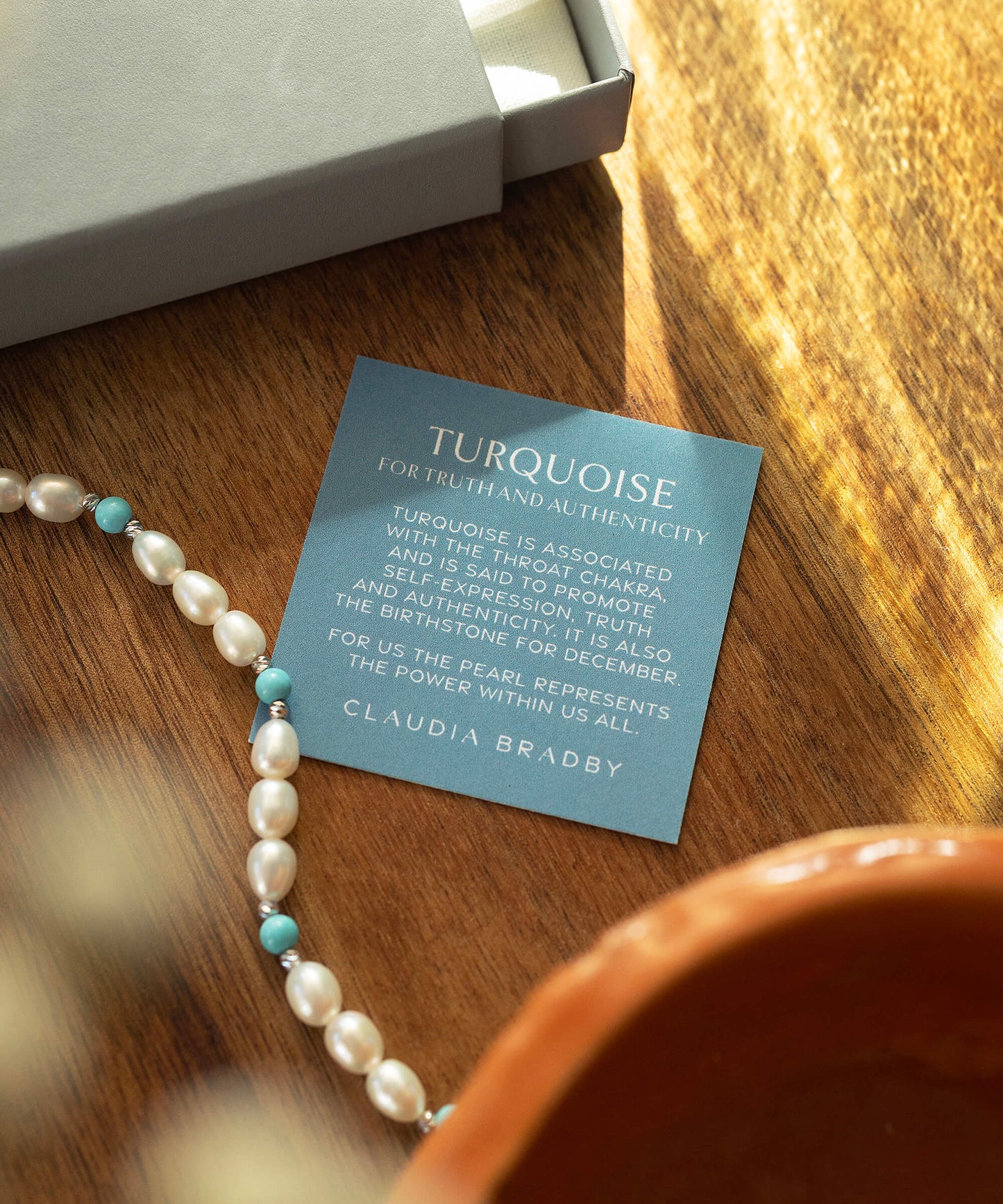 Turquoise and pearl silver bead eternity bracelet