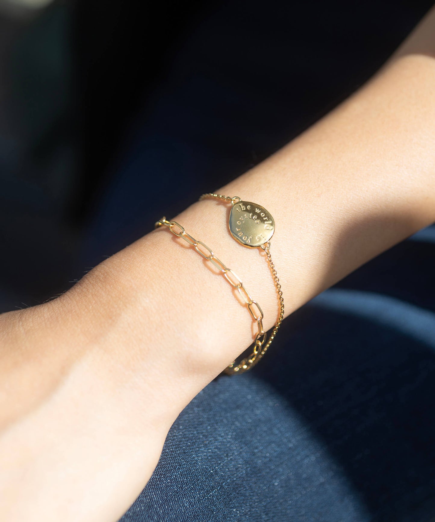 The World Is Your Oyster Gold Bracelet