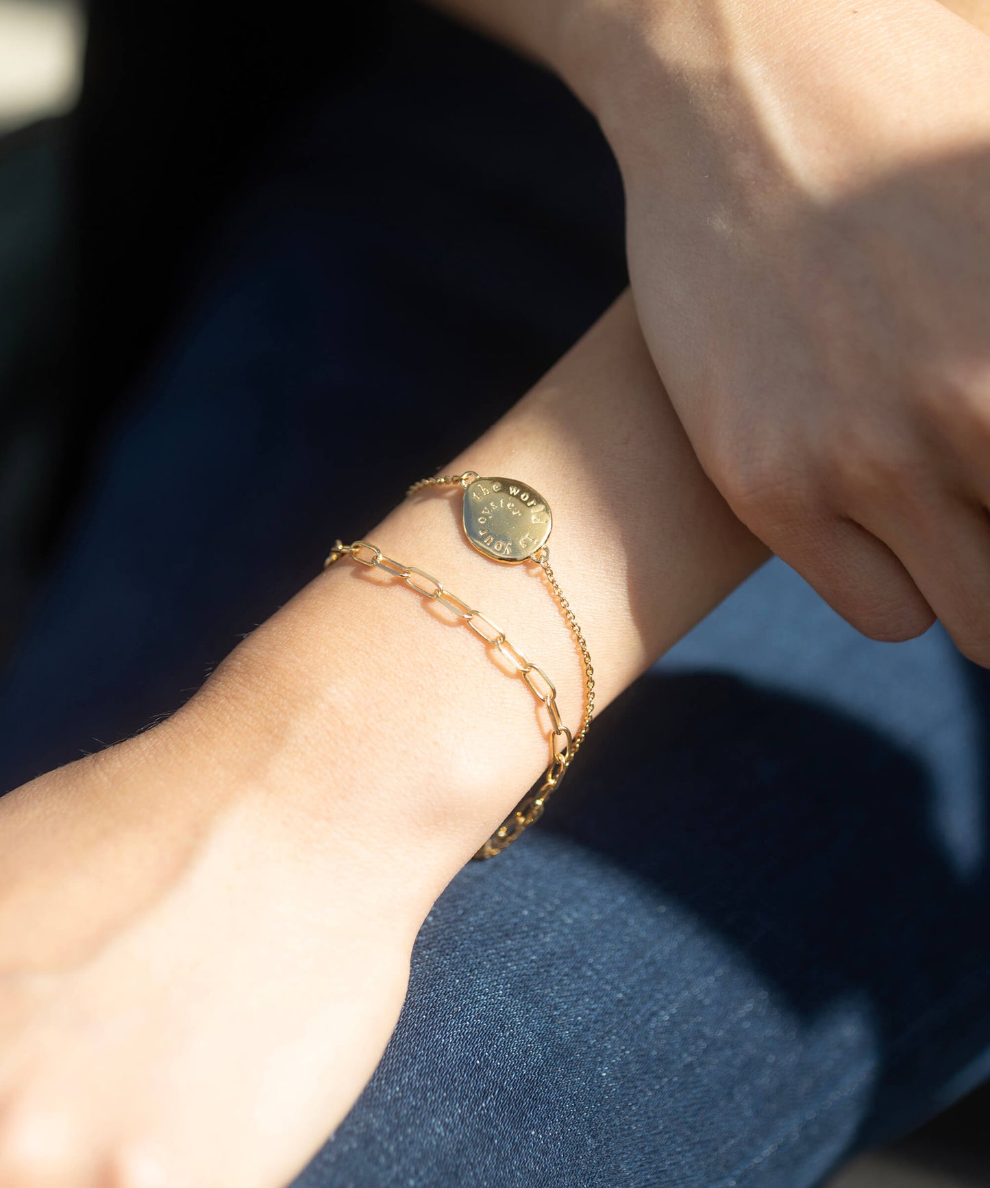 The World Is Your Oyster Gold Bracelet