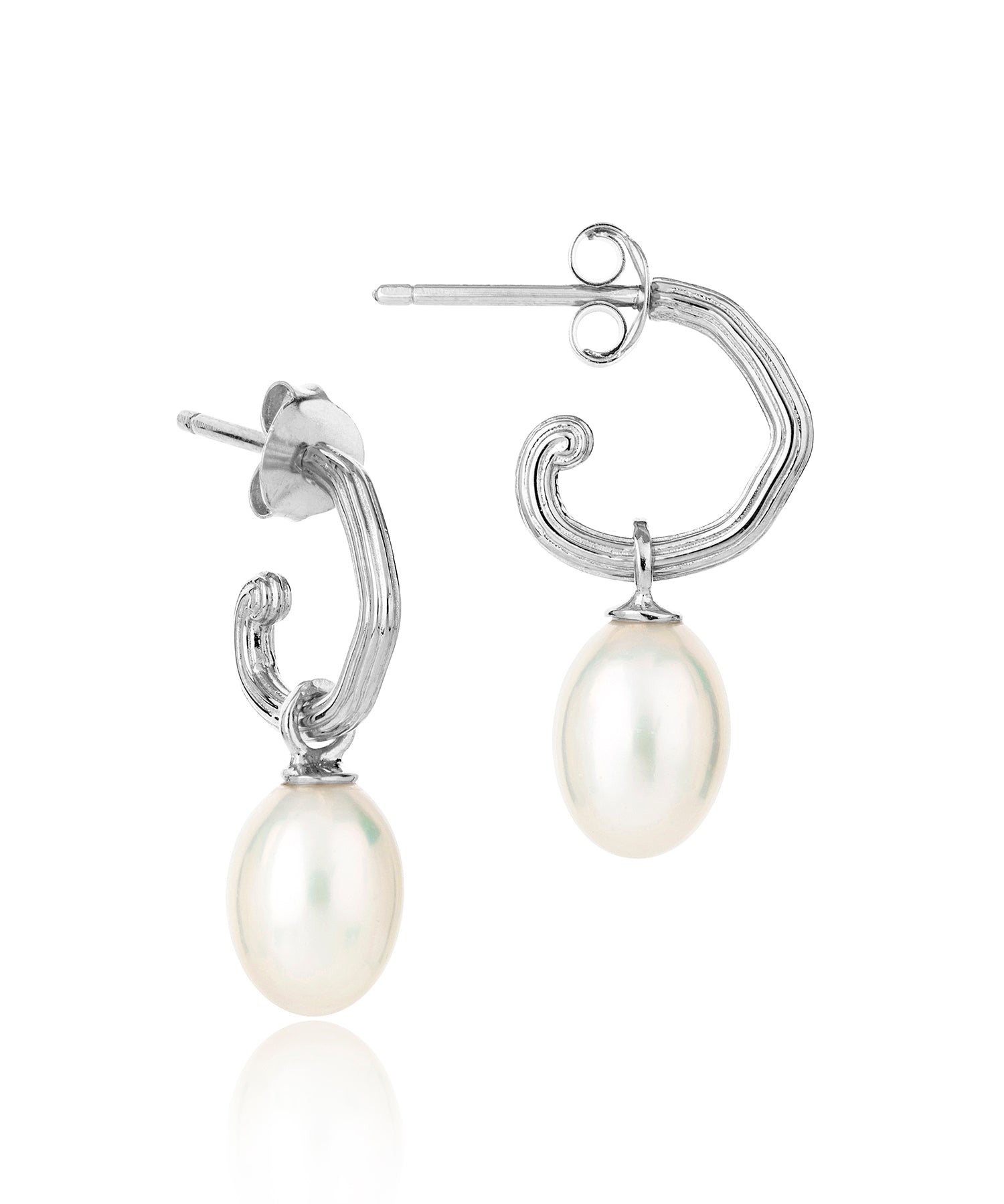 Unita pearl hoop silver earrings