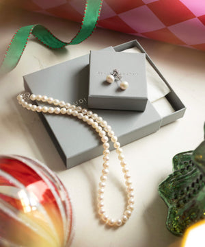 Button Pearl Necklace and Earring Gift Set | Claudia Bradby