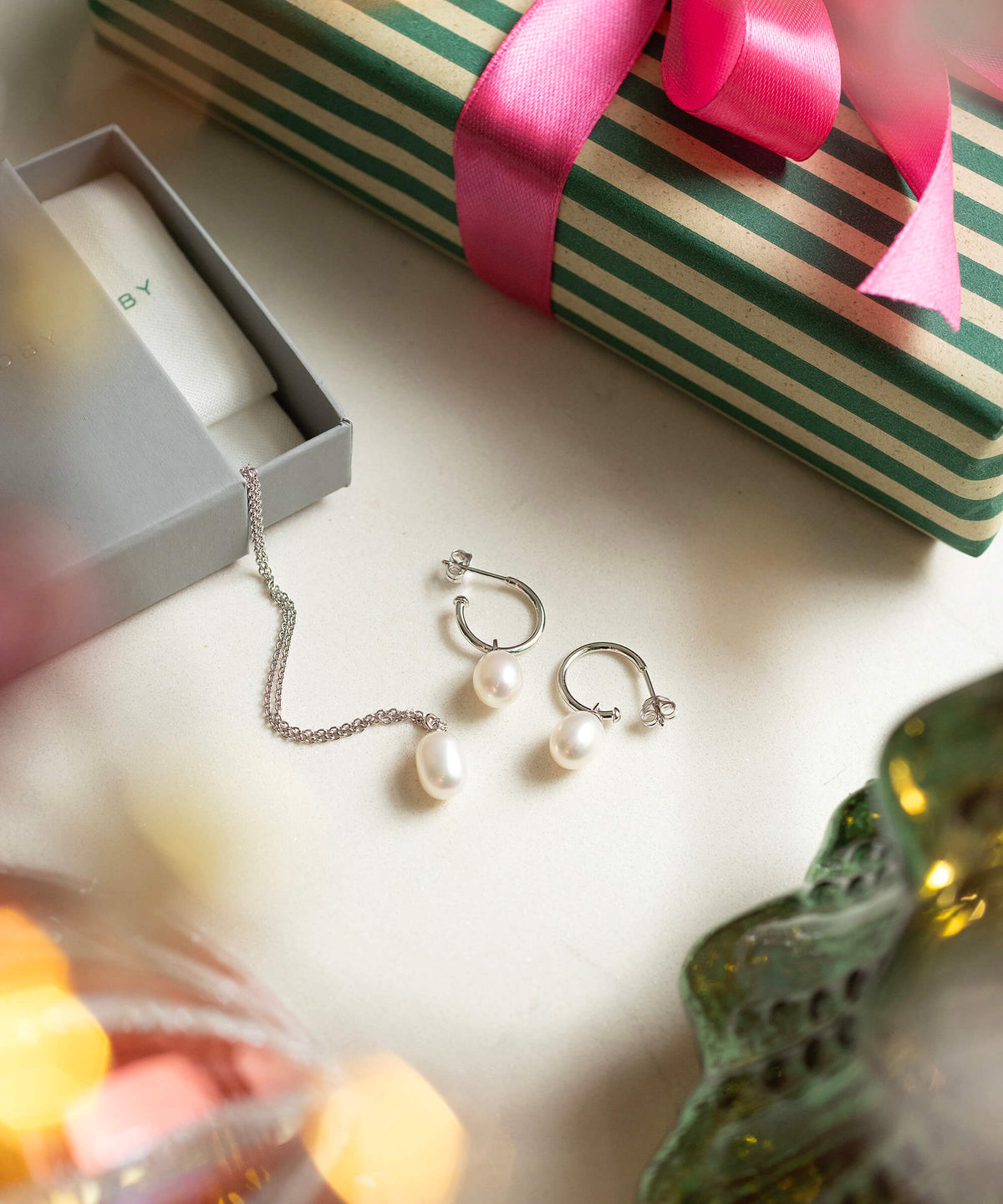 Pearl Necklace and Earring Set | Elegant Pearl Gift for Her