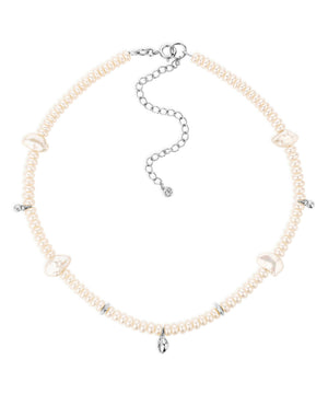 Reykjavik pearl silver choker with sea charms