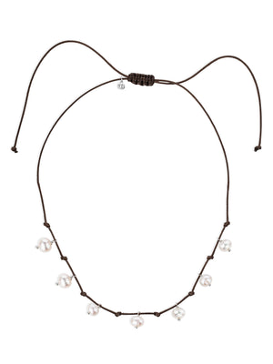 Baroque Pearl charm adjustable cord necklace