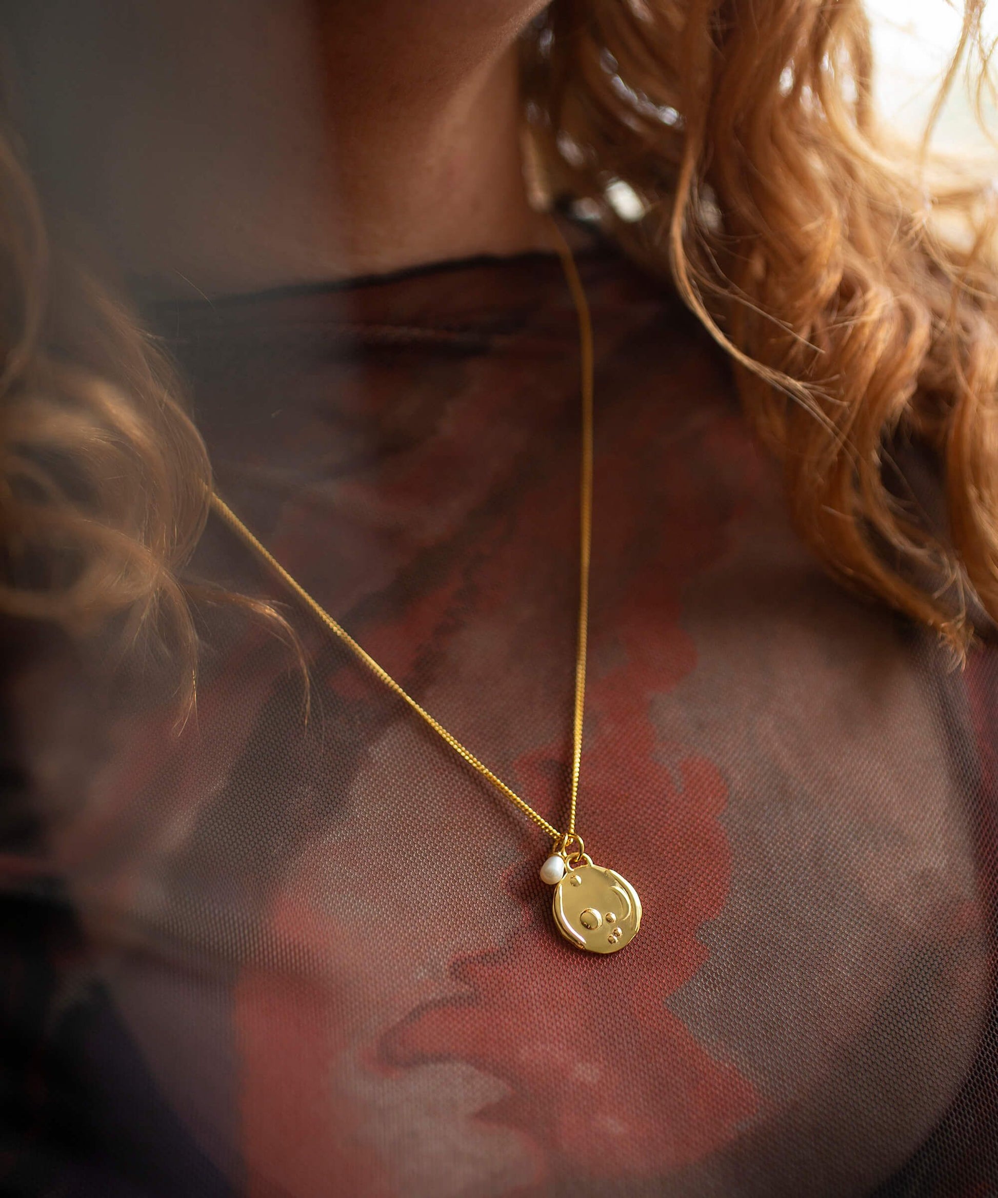 Cancer gold zodiac necklace