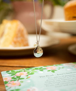 June Birthstone - The World Is Your Oyster Silver Micro Necklace