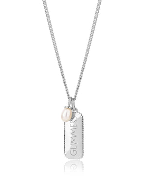 Single Pearl Silver Glimmers Pendant Necklace